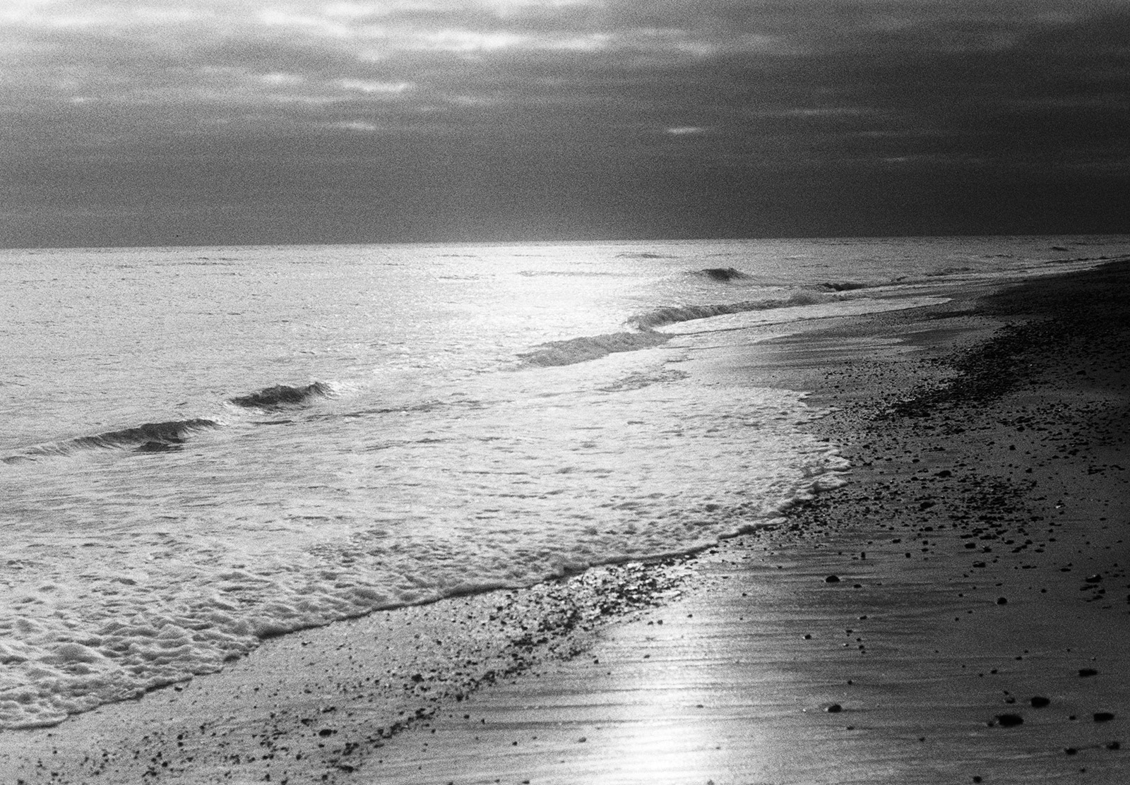 Sun shining on waves