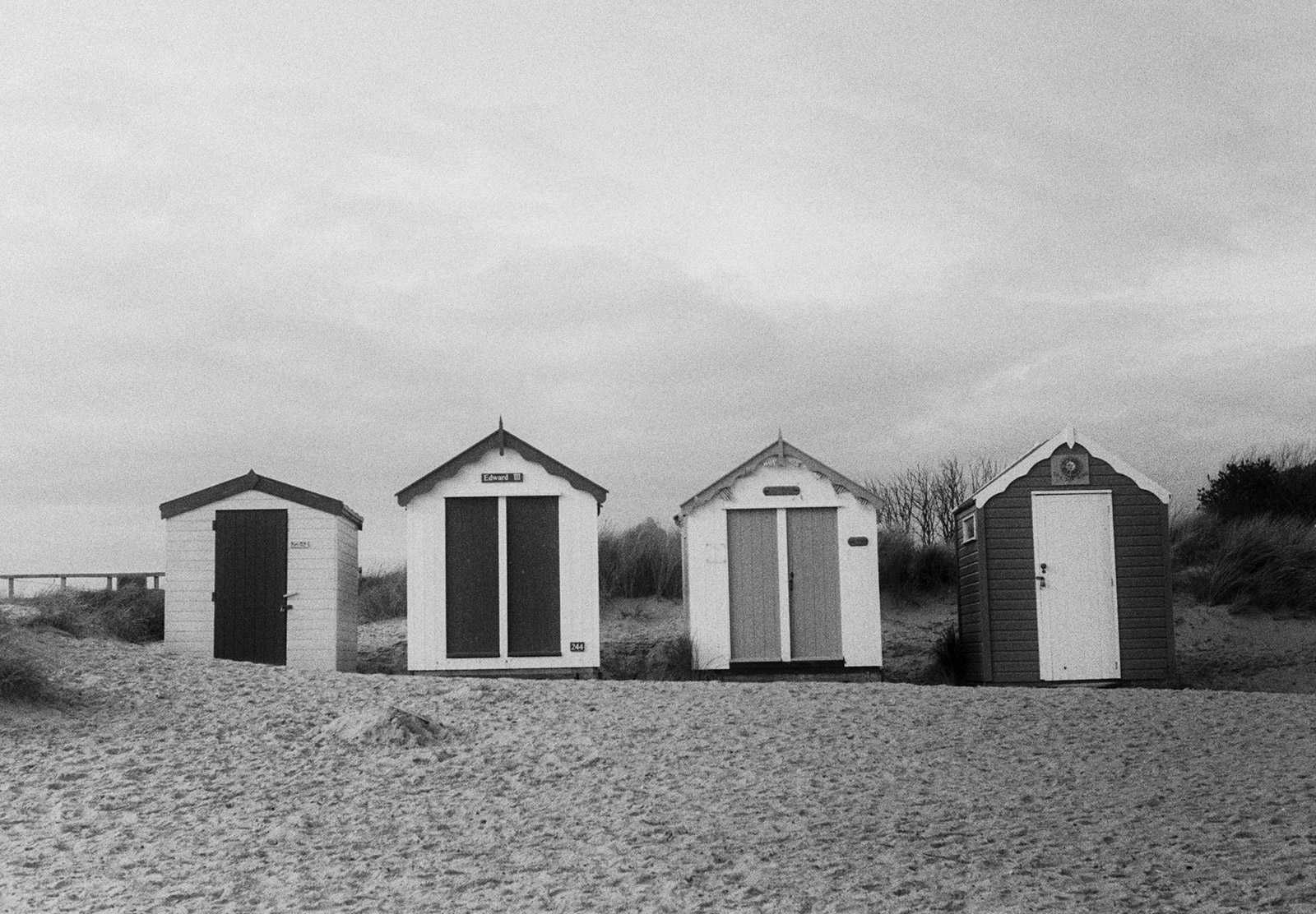 Line of beach huts