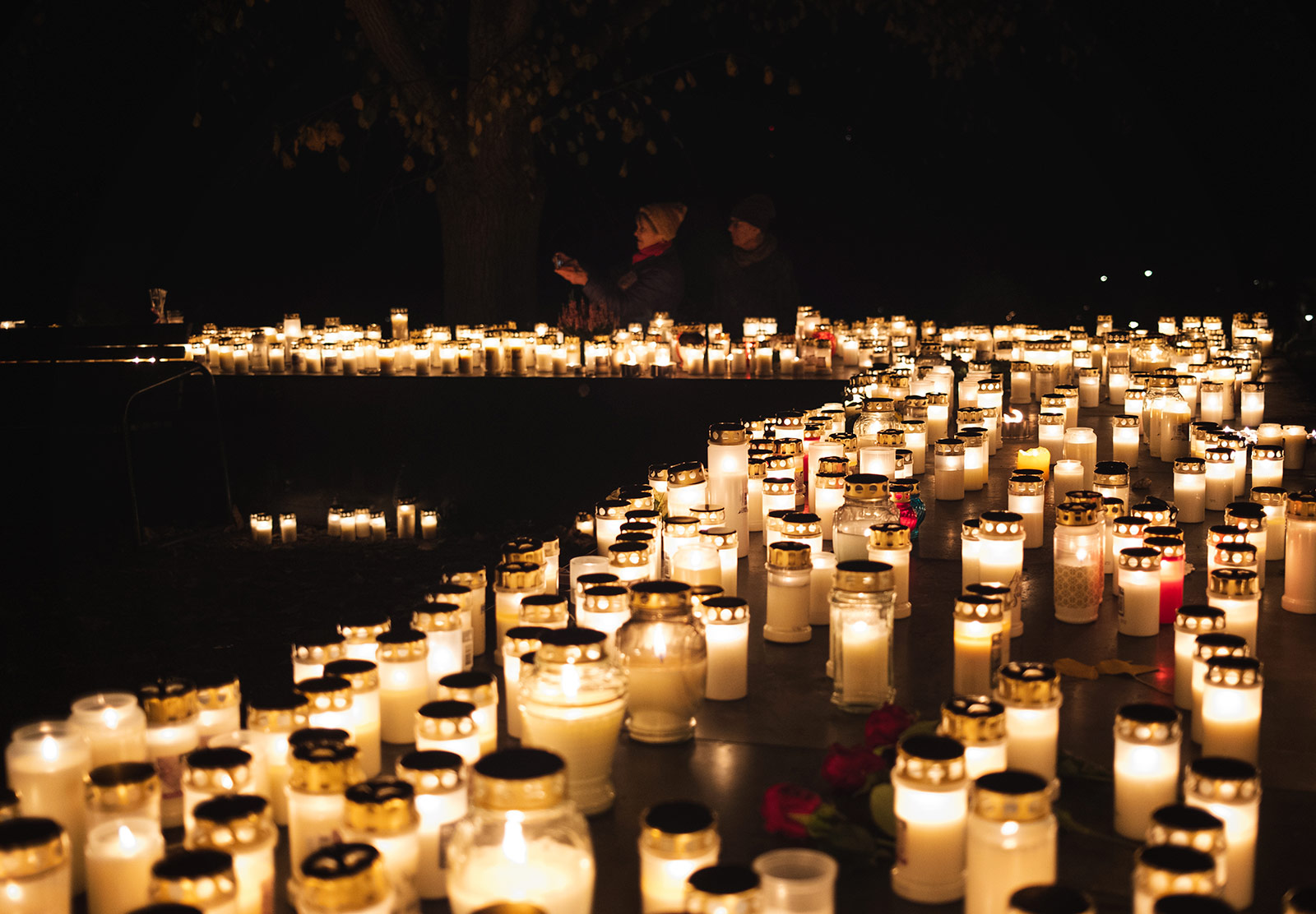 Candles on table