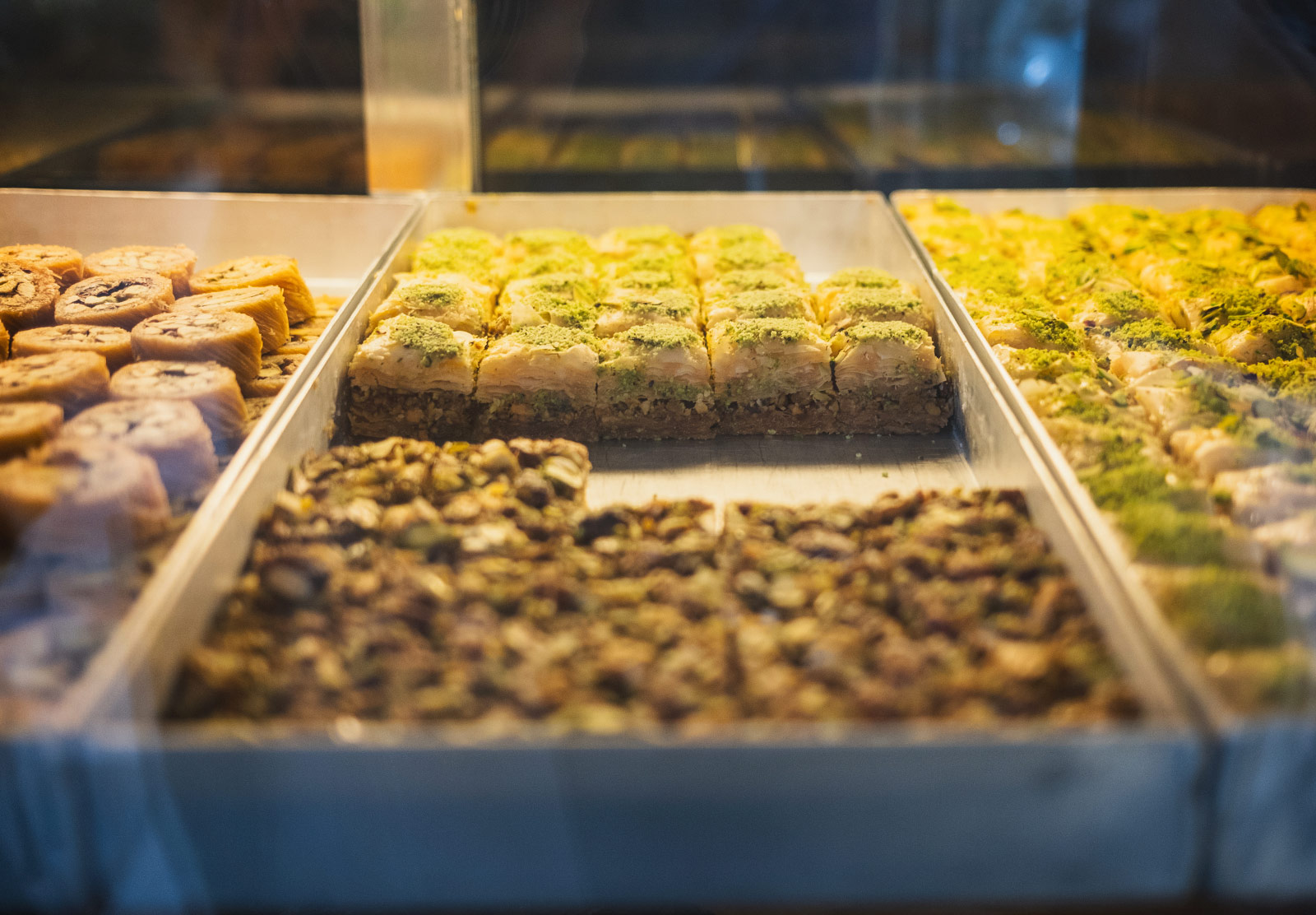 Rows of sweet pastries