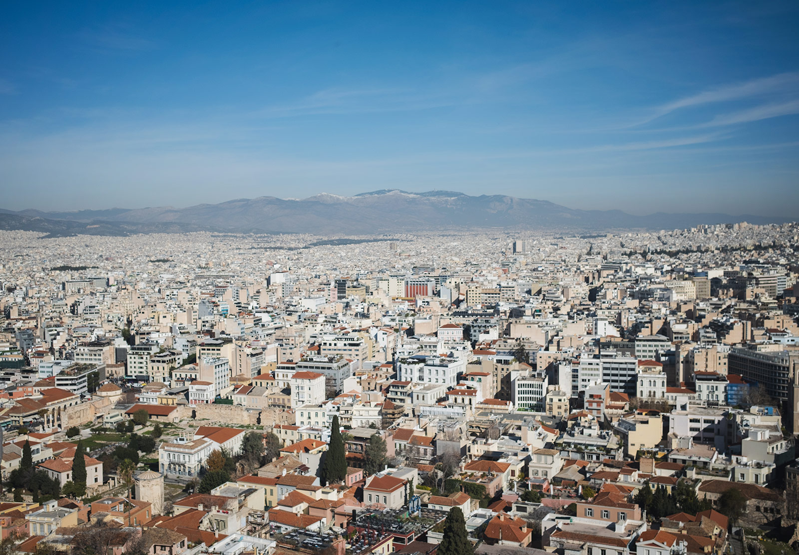 High view over city