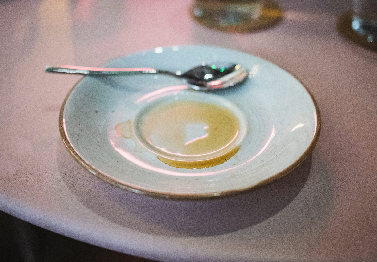 Split coffee on saucer