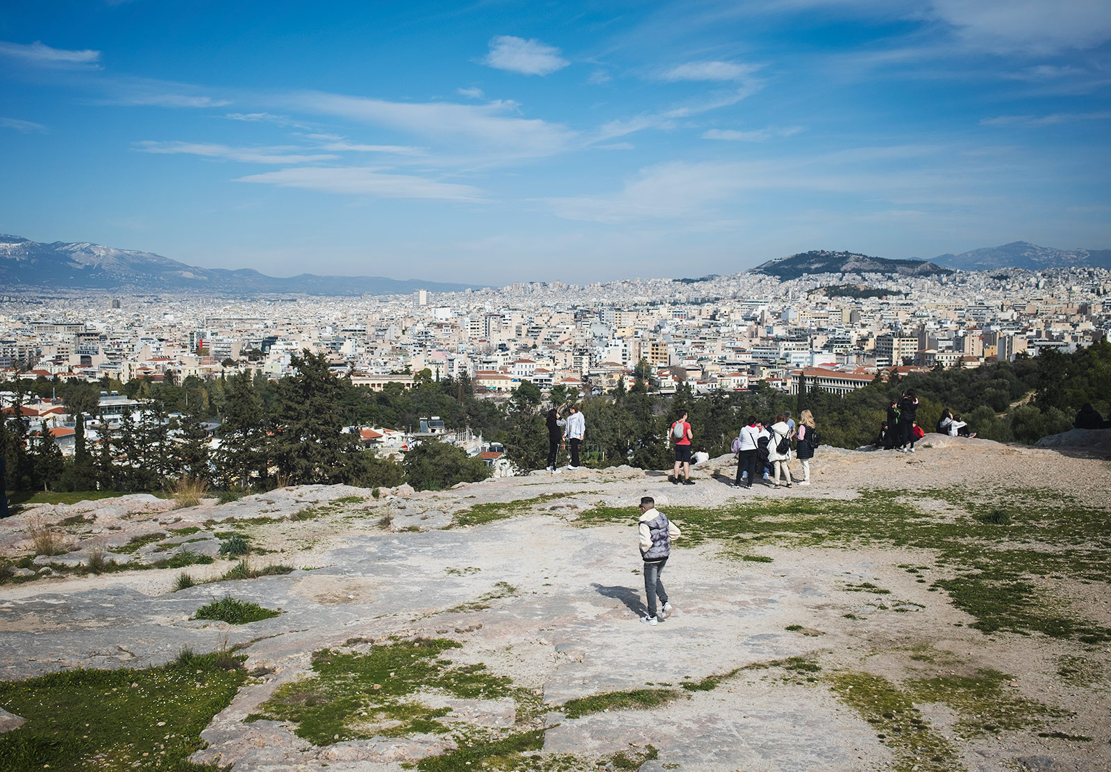 View over city buildings