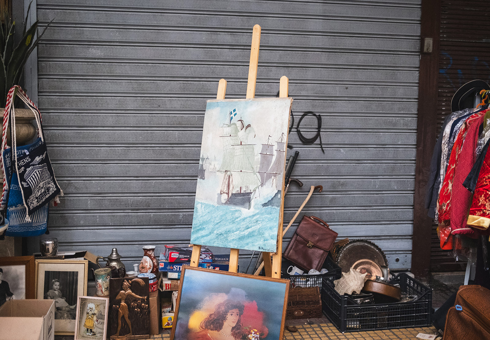 Old painting on an easel