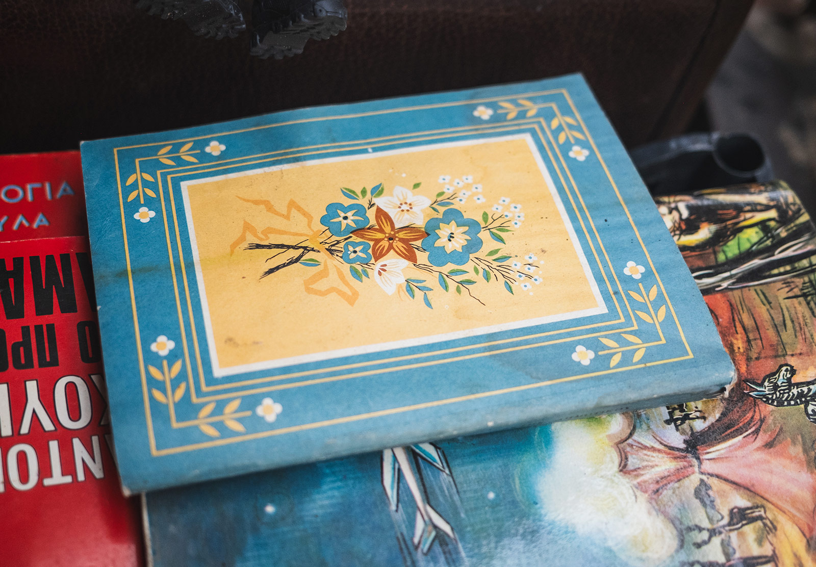 Old book on pile