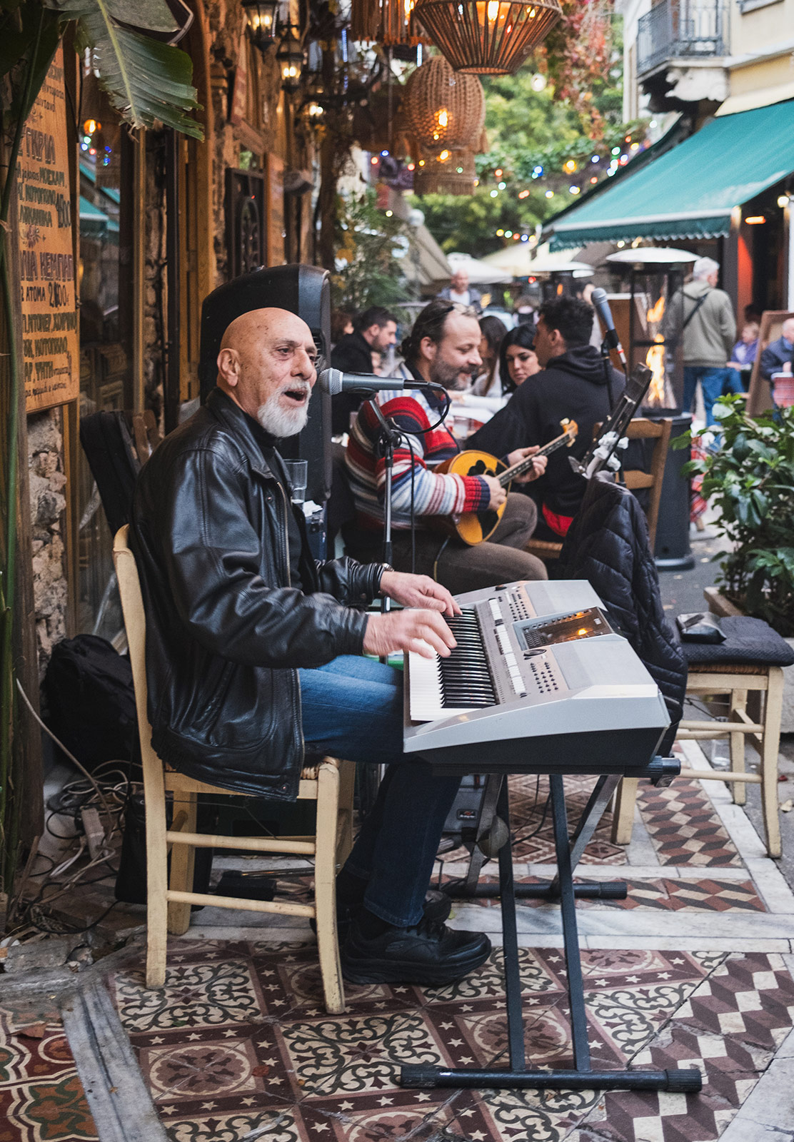 Man singing at piano
