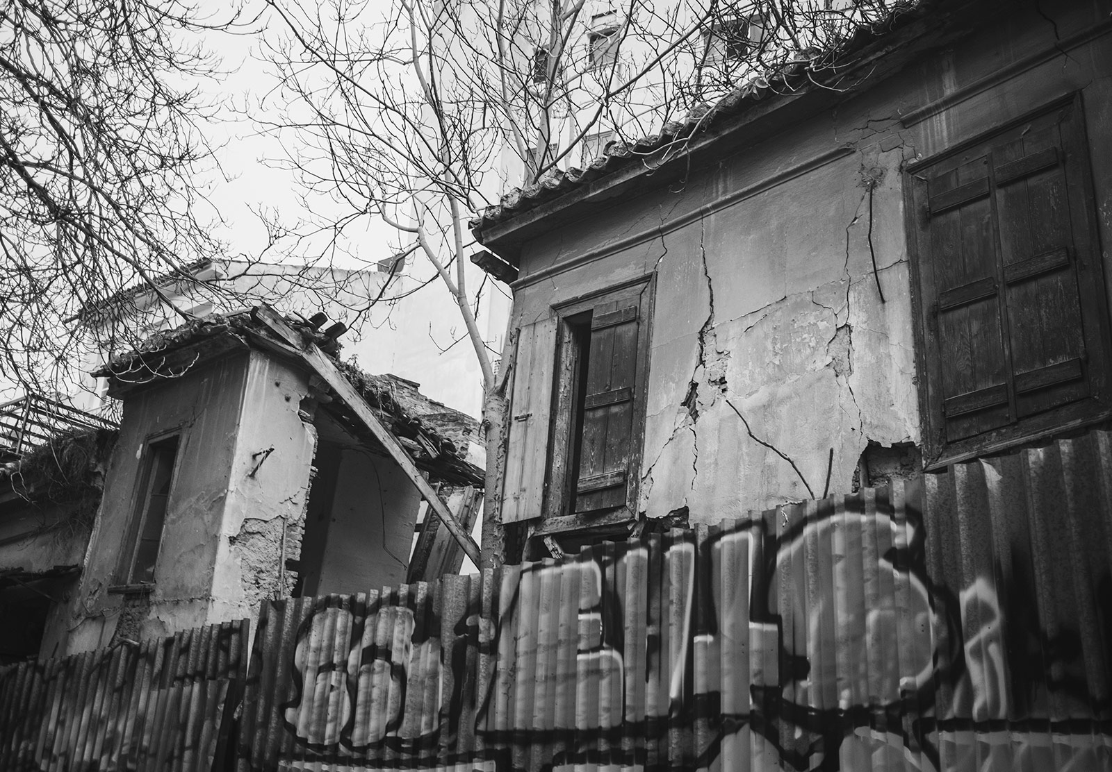 Windows on an abandoned building