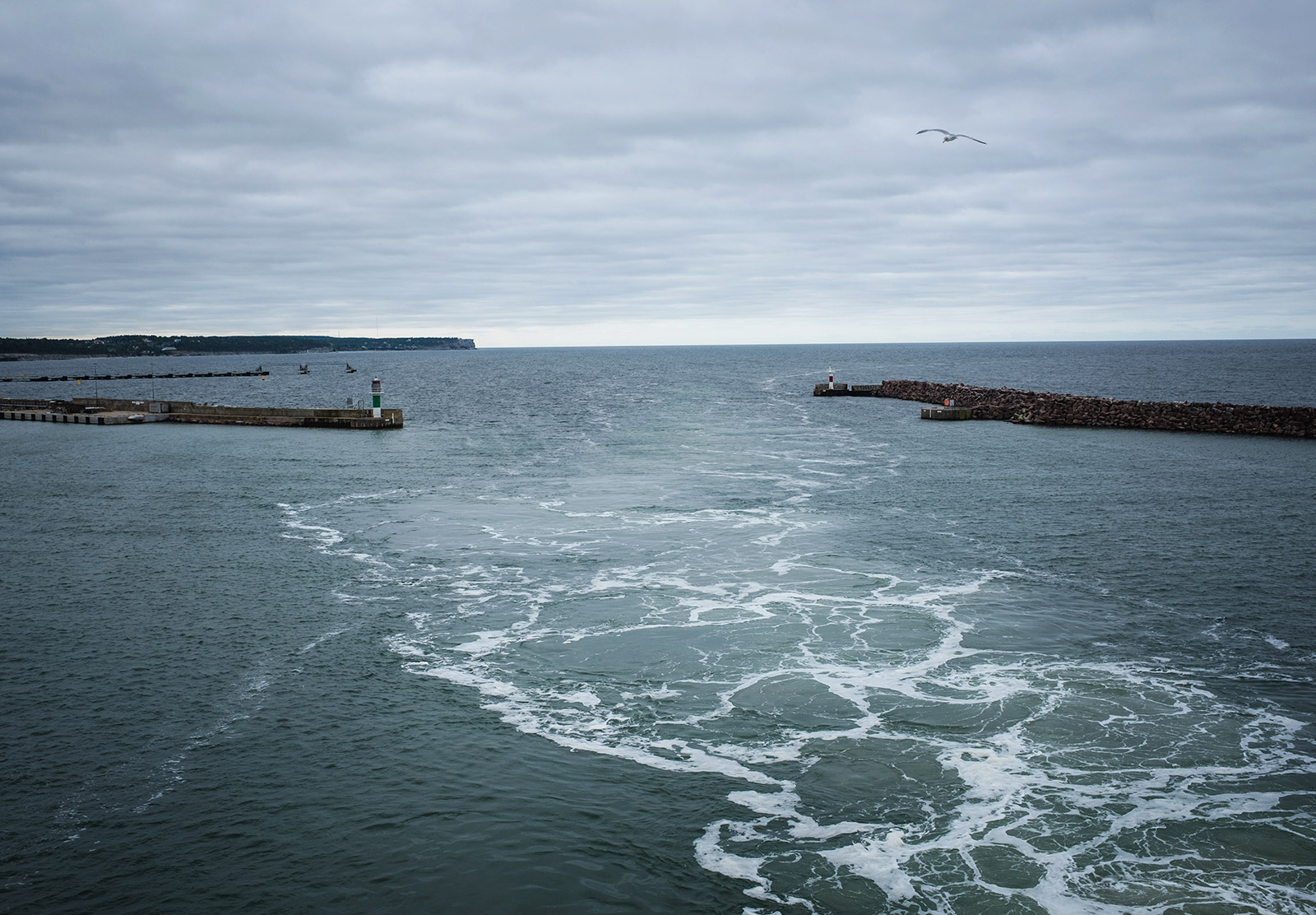 Stone sea wall
