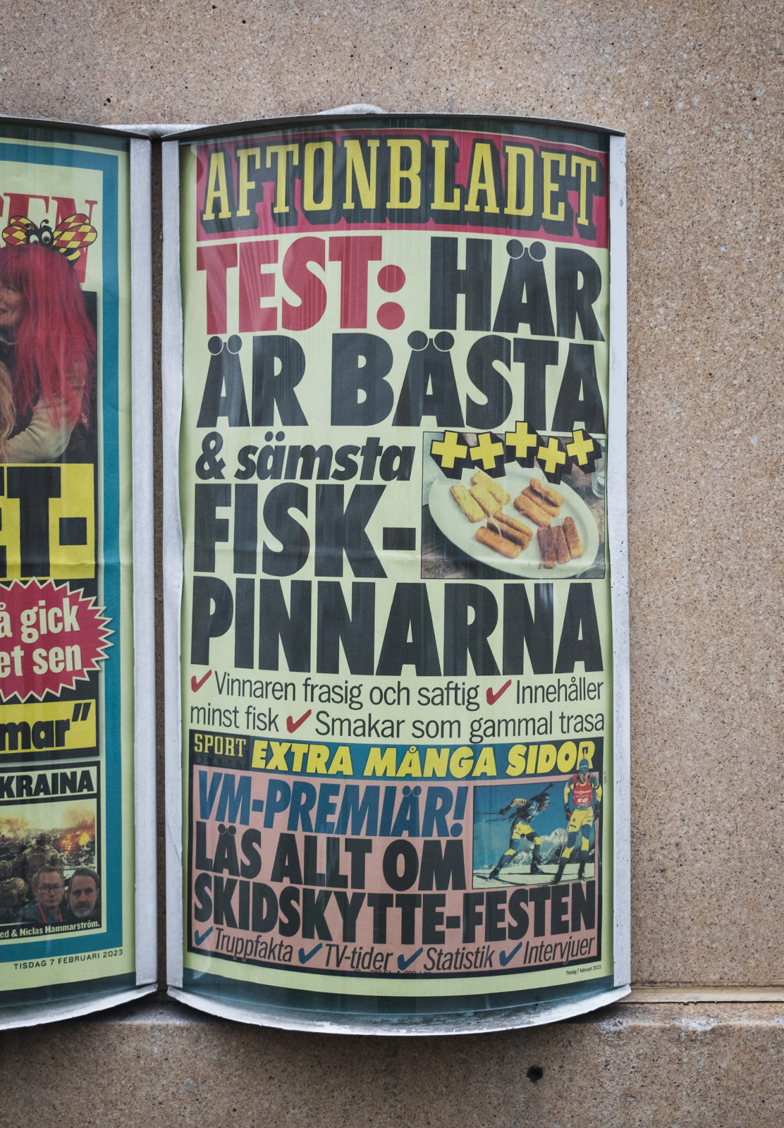Best fish fingers newspaper headline