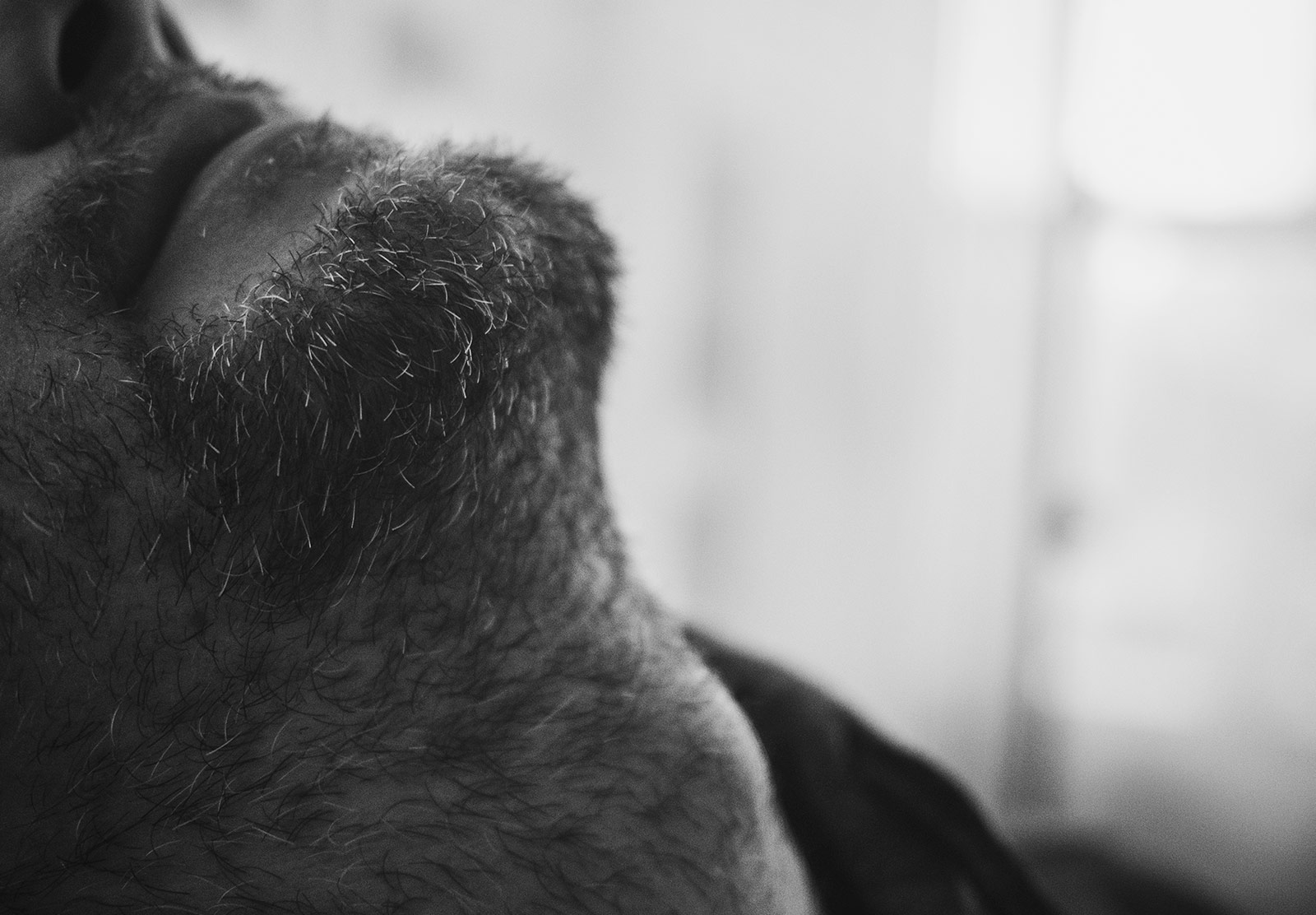 Closeup of beard hair