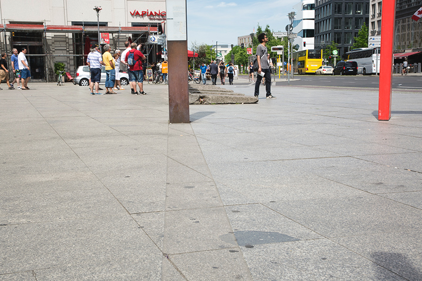 Wall line on pavement