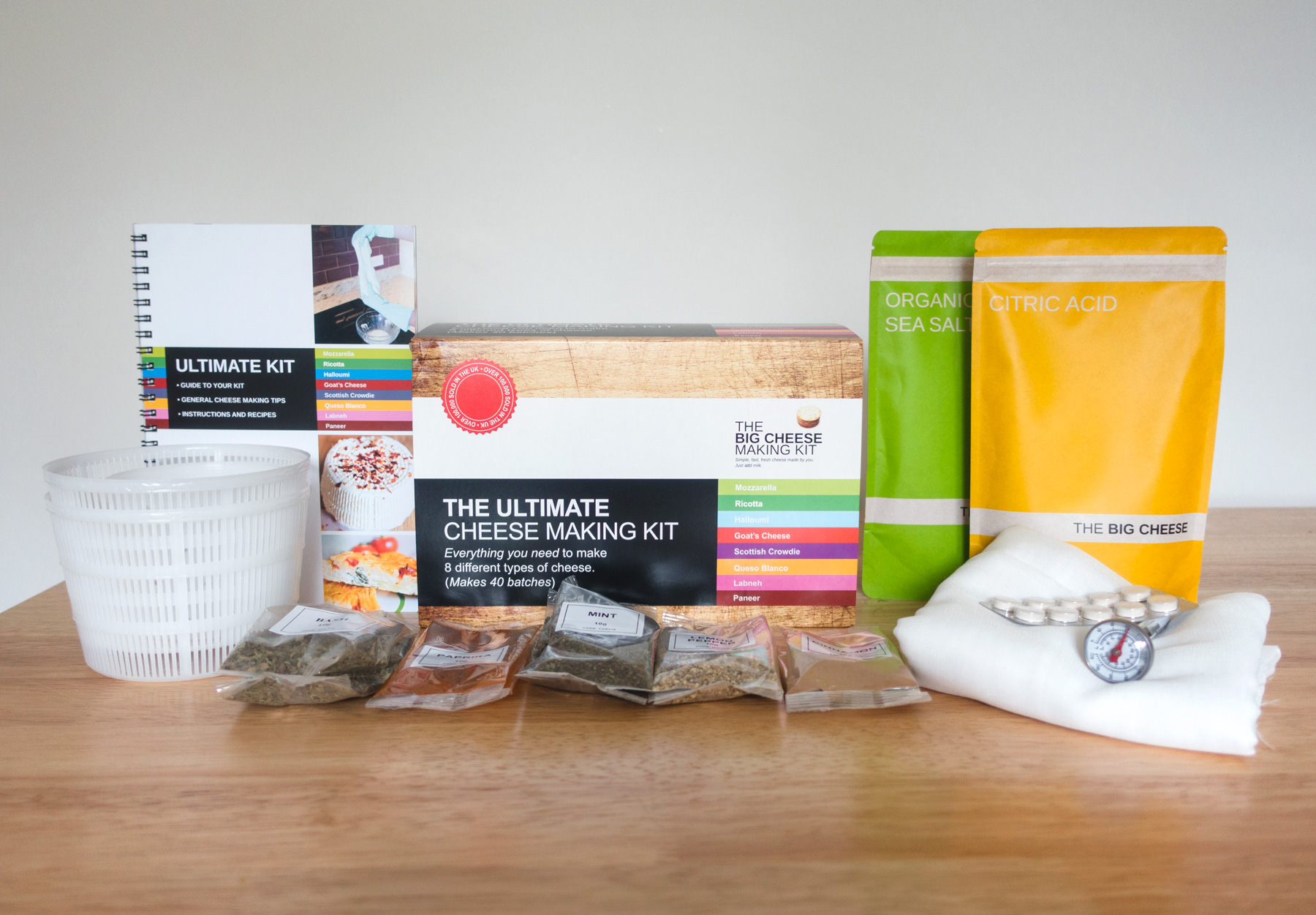Contents of cheese making kit