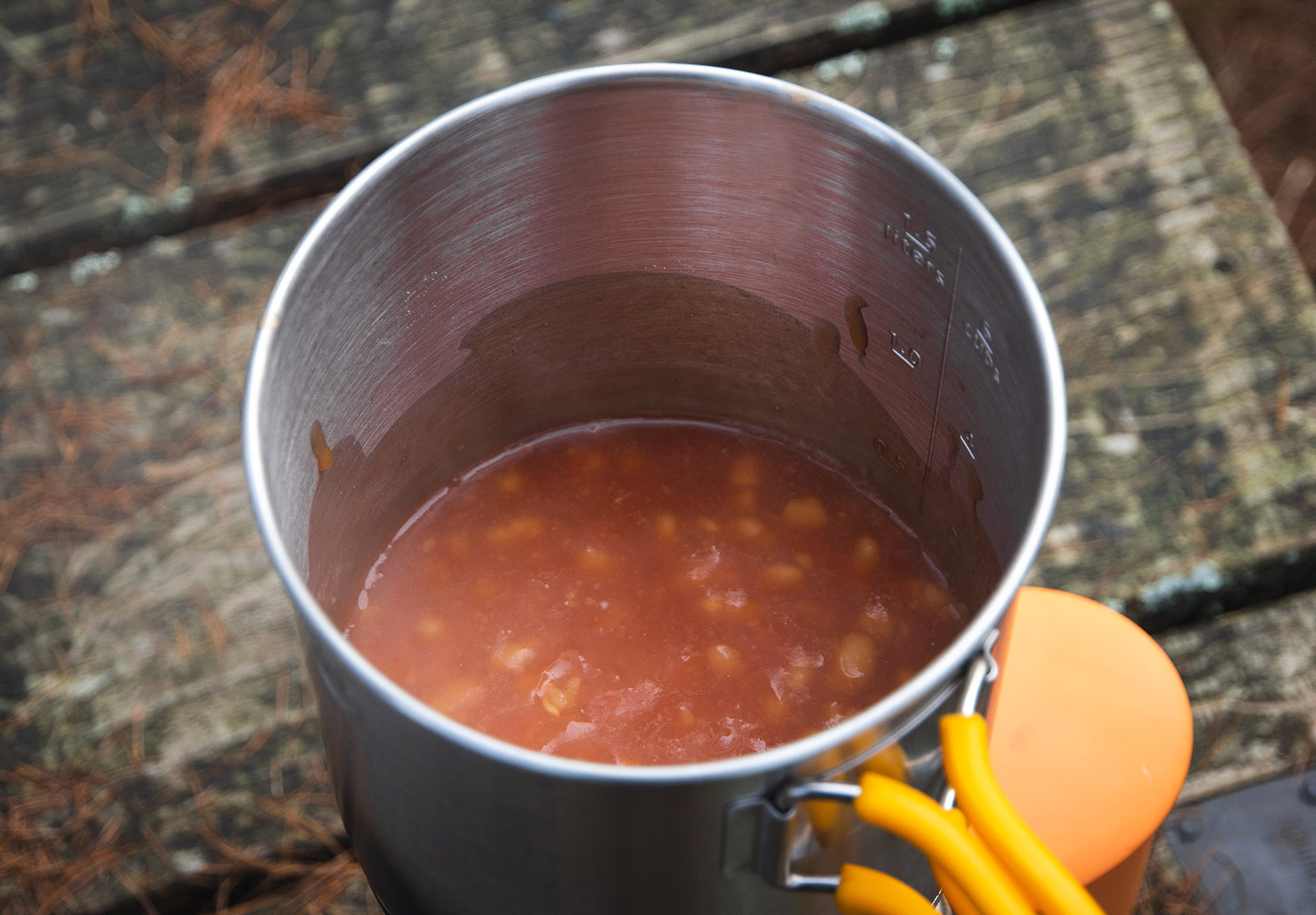 Beans in cooking pot