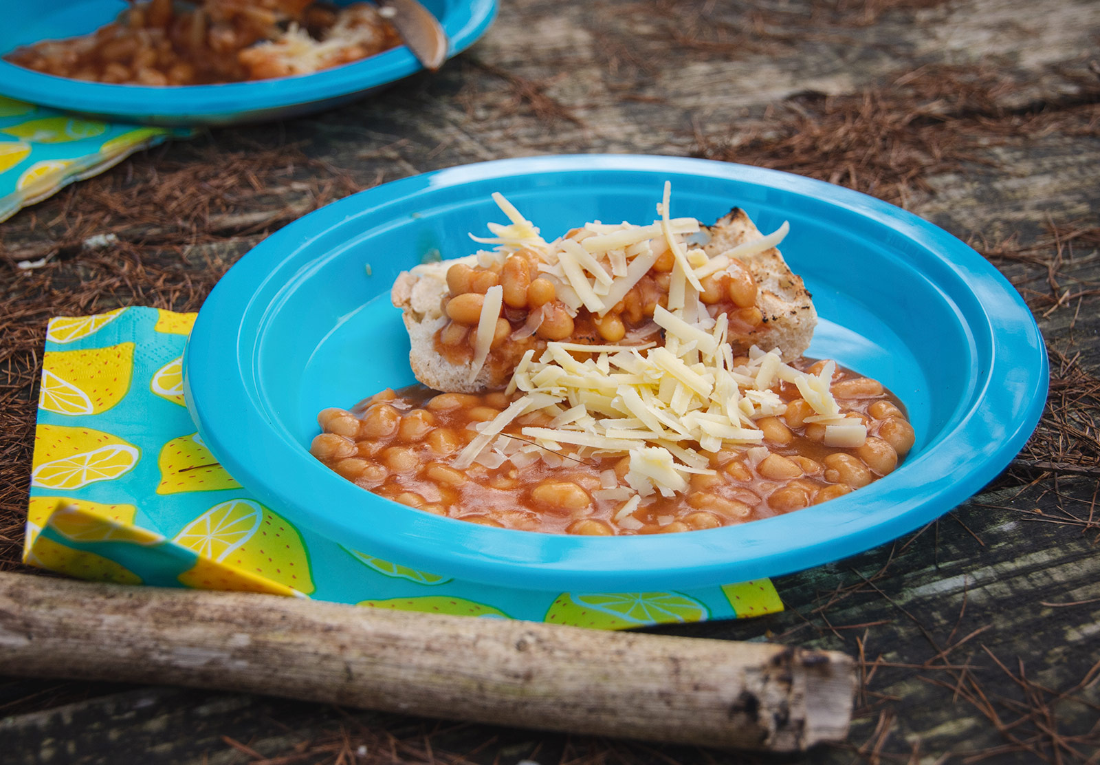 Beans on toast on plate
