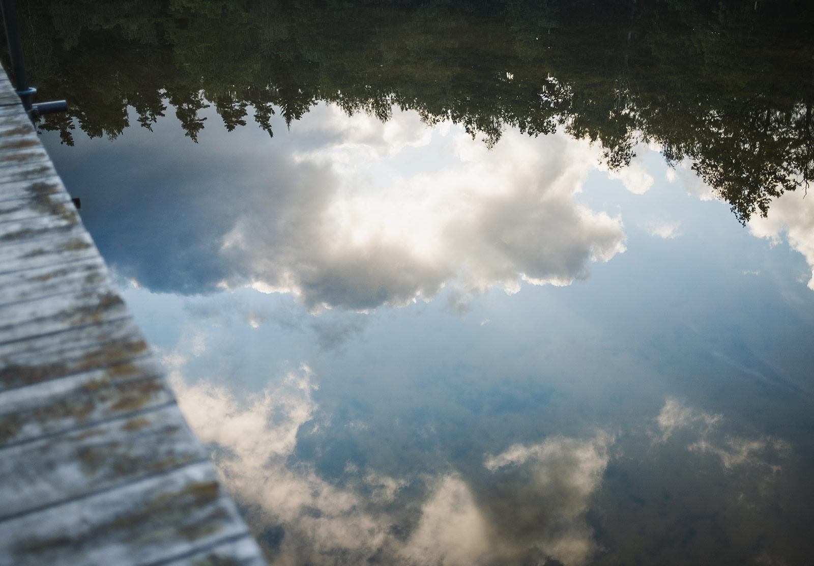 Cloud reflection in still water