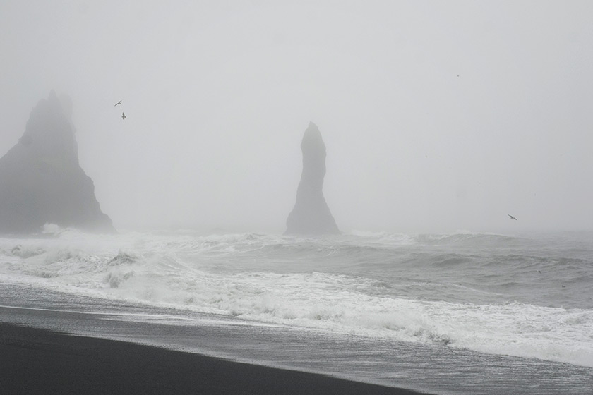 Basalt columns in the ocean