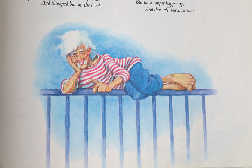 Vintage illustration of old man