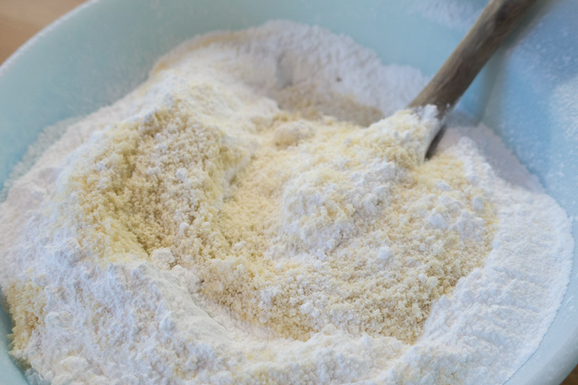 Ground almonds and sugar