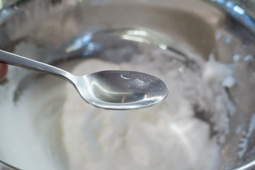 Almond essence on spoon