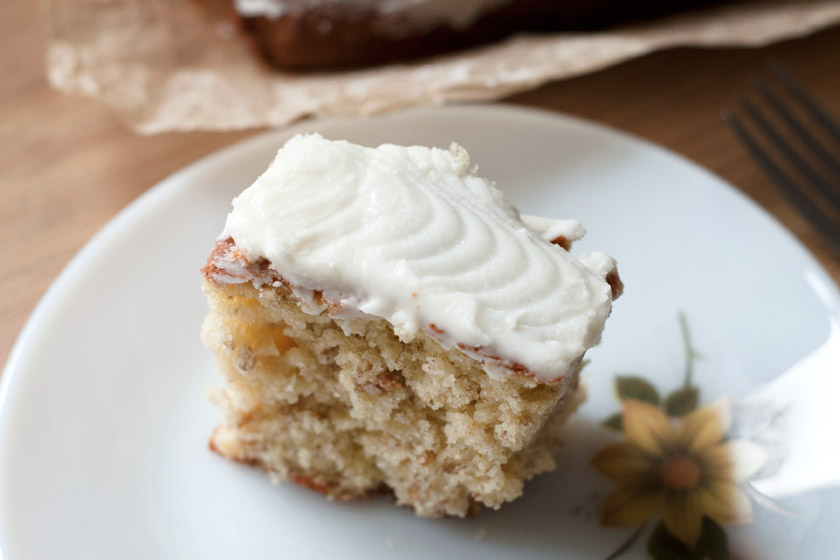 Butter icing on cake