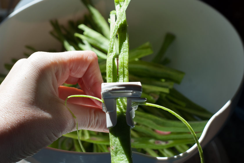 Runner bean slicer