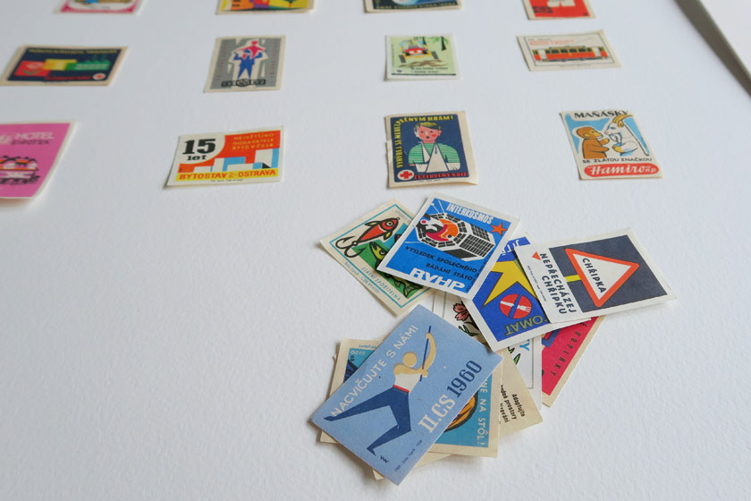 Pile of illustrated cards
