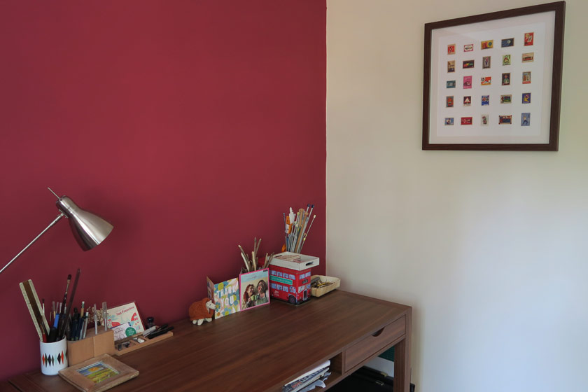 Wooden frame on wall