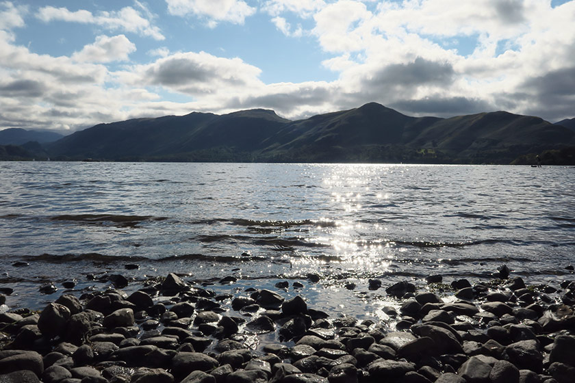 Rocks at edge of lake