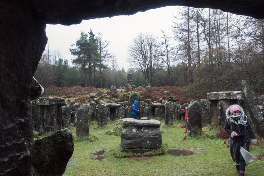 View through stones