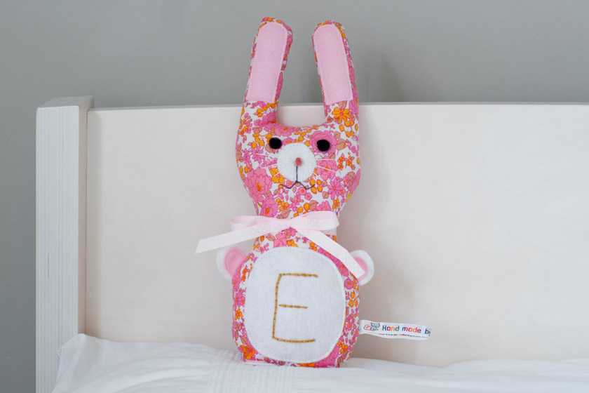 Retro floral bunny toy