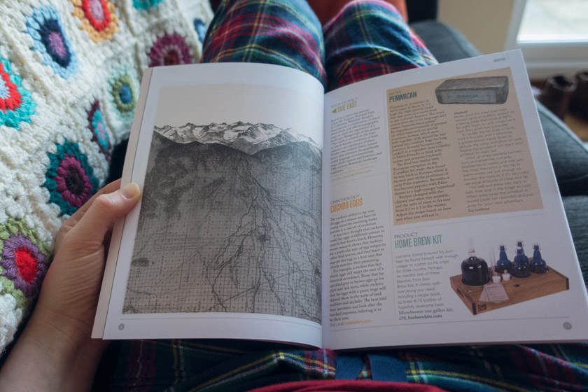Magazine on lap