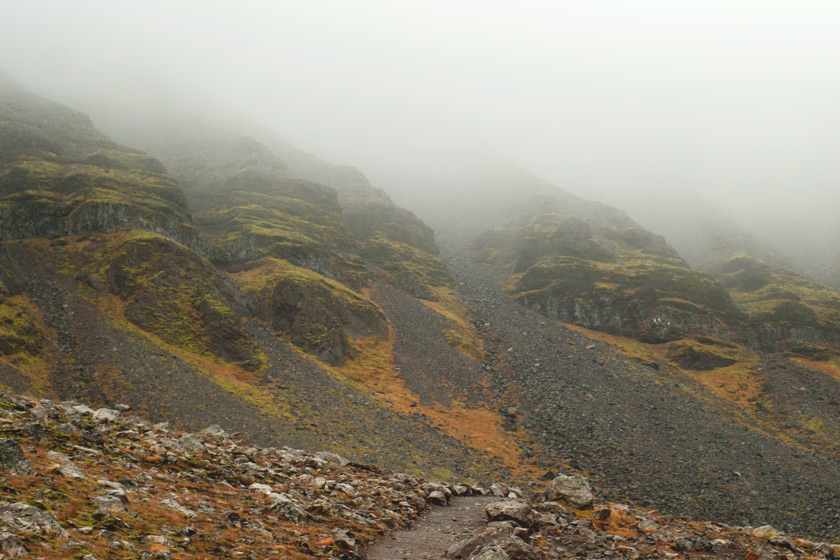 Misty mountain top