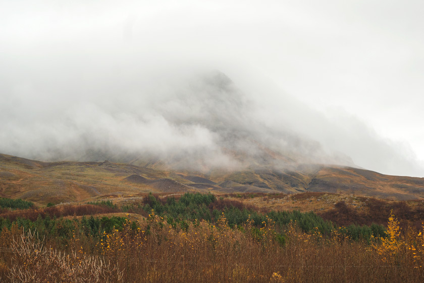 Misty mountain top