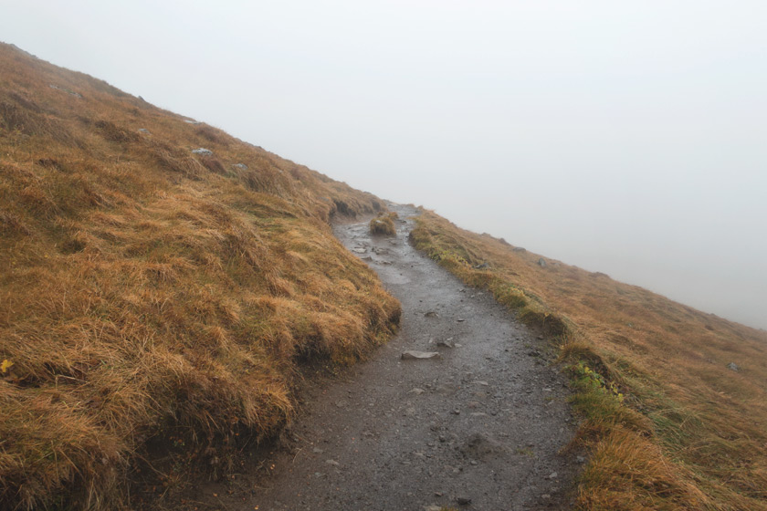 Steep mountain trail
