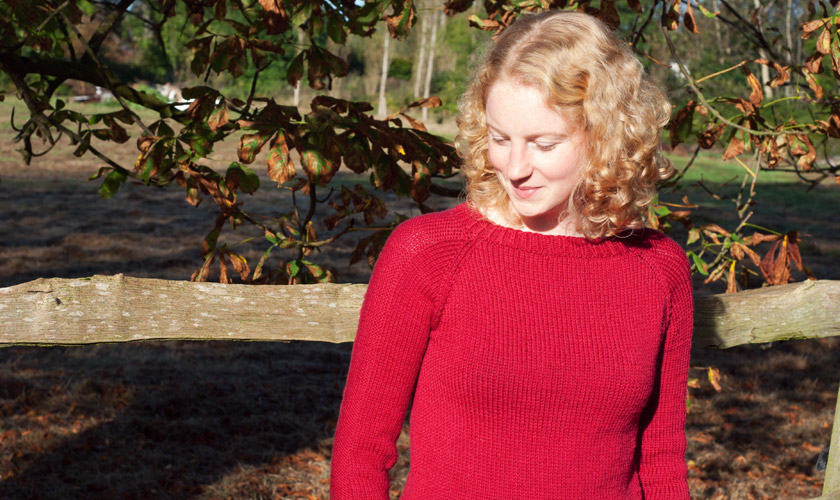 Red flax pullover