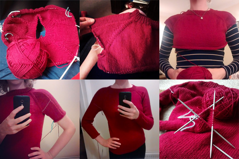 Flax Pullover progress on instagram