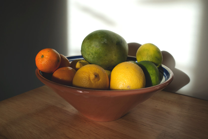 Fruit bowl in the sun