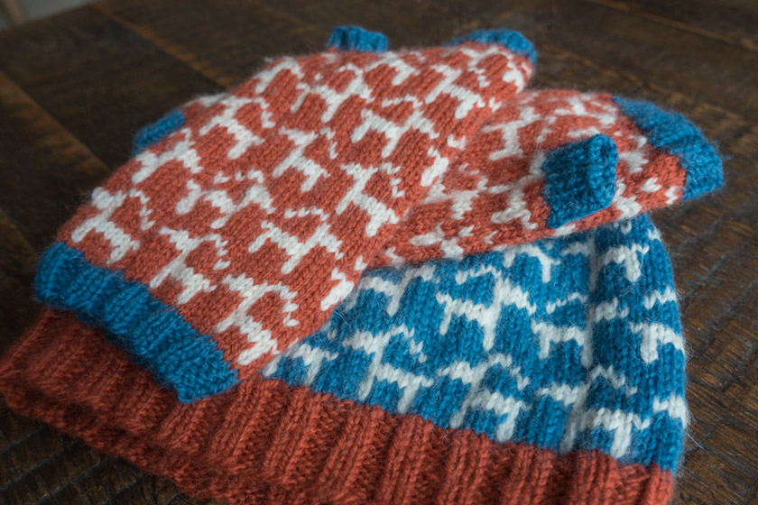Knitted hat and gloves