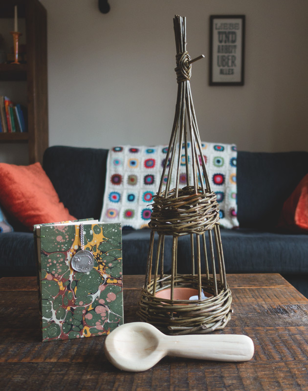 Book, lantern and spoon