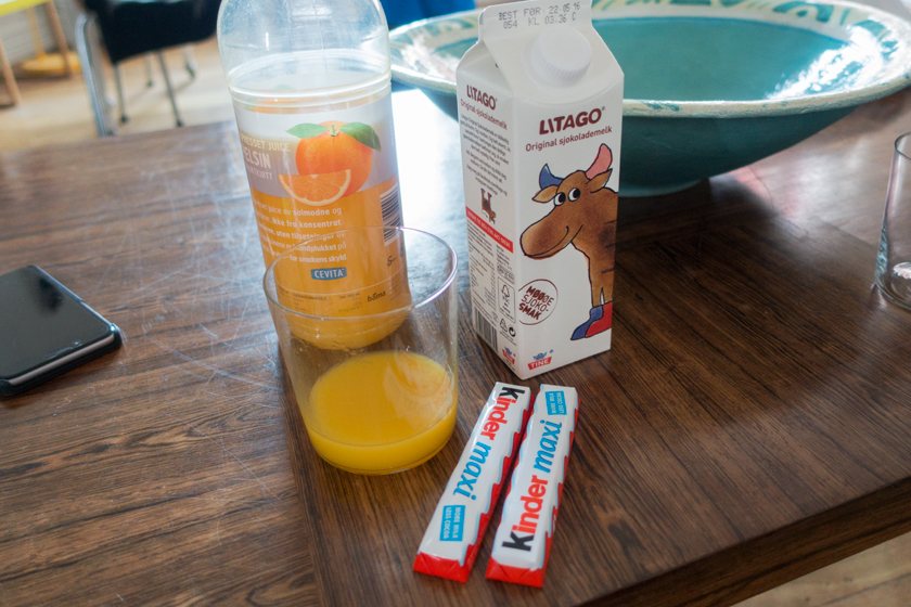 Orange juice and chocolate