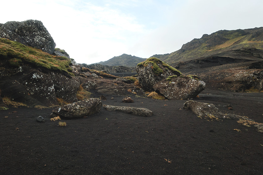 Black sand beach