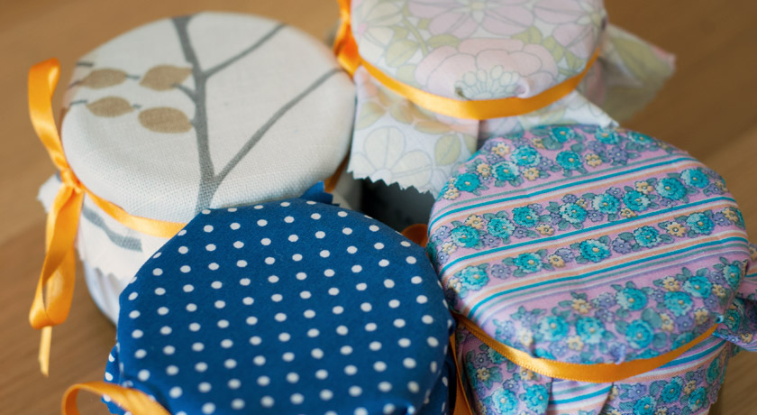 Fabric jam jar covers