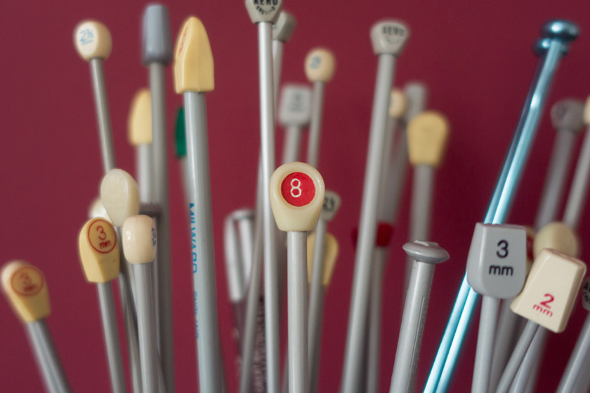 Bunch of knitting needles
