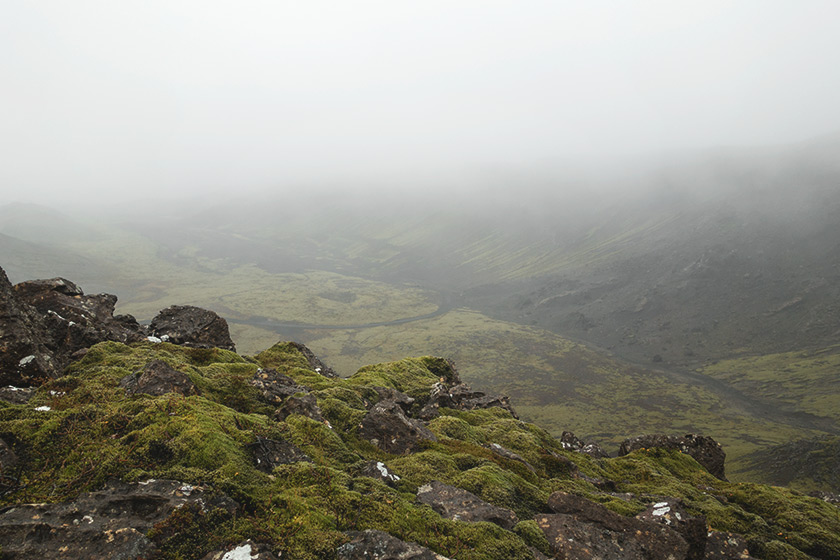 View over vast lava field