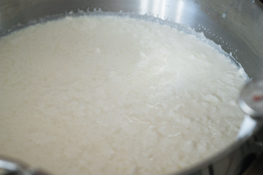 Larger mozzarella curds