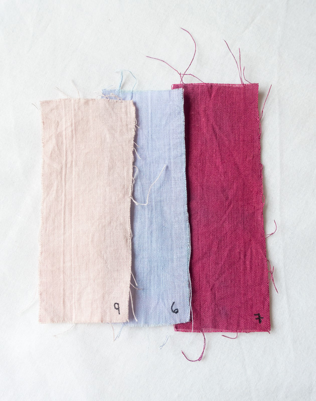 Pink and purple fabrics