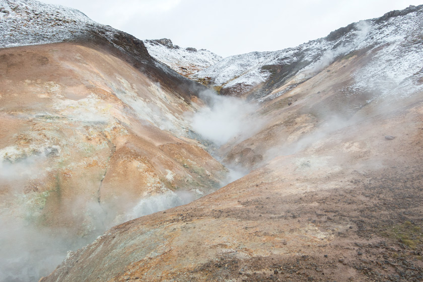 Steaming hot spring