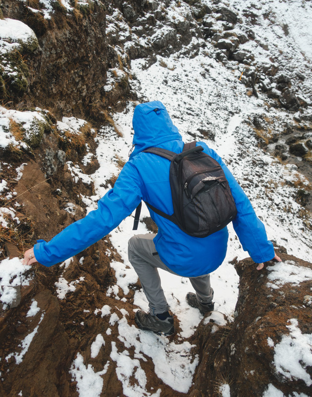 Figure on rock trail