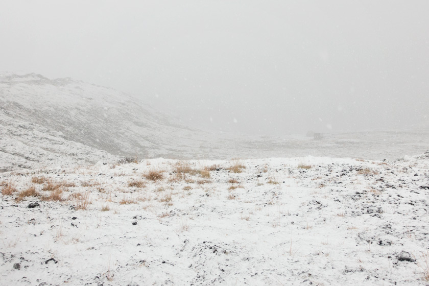 Snow covered hiking trail
