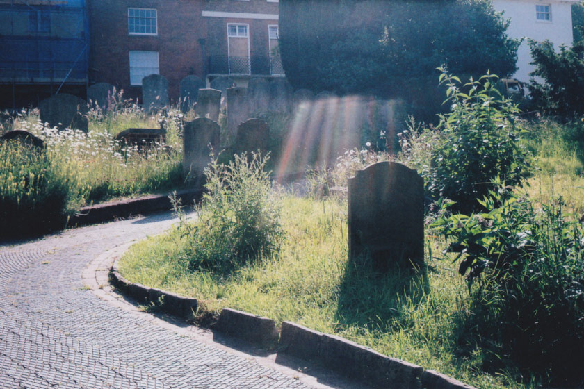 Light leak over gravestone